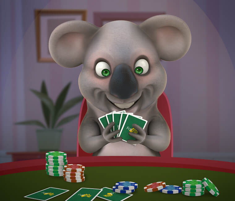 Kev the Koala playing poker